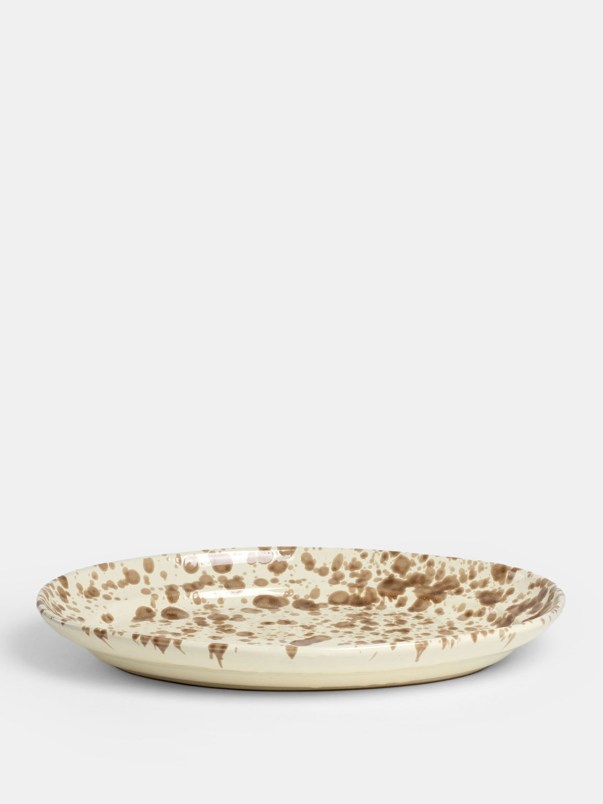 30081 1f5e40d9c5 Spruzzi Vivente Big Oval Plate Brown Creme Portrait