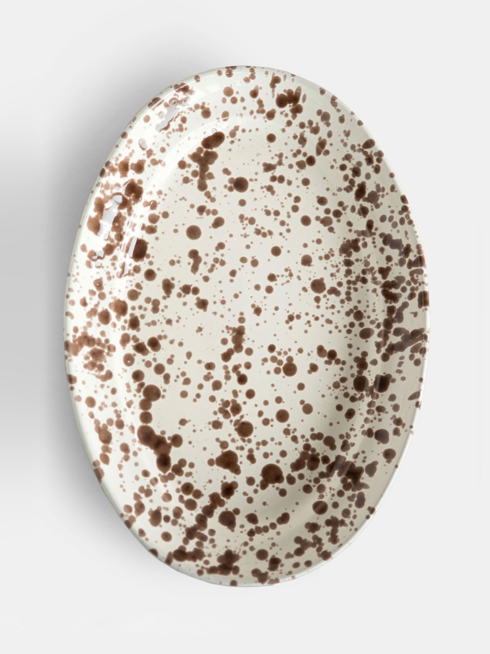 30081 A4b75618ec Spruzzi Vivente Big Oval Plate Brown Creme 1 Portrait