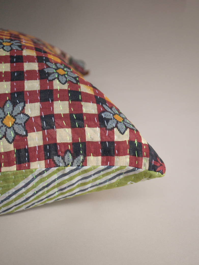 Sari Kantha – Stripe/Square – 65 x 65
