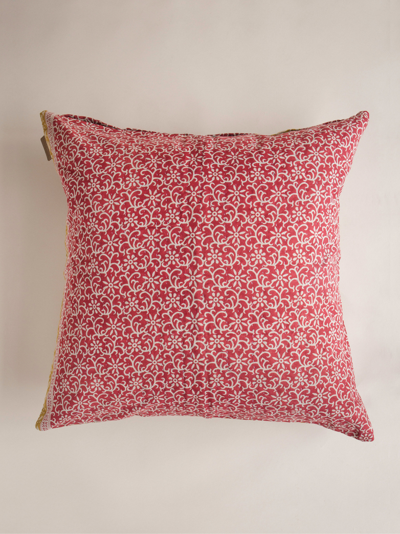 Sari Kantha – Yellow/Red – 65 x 65