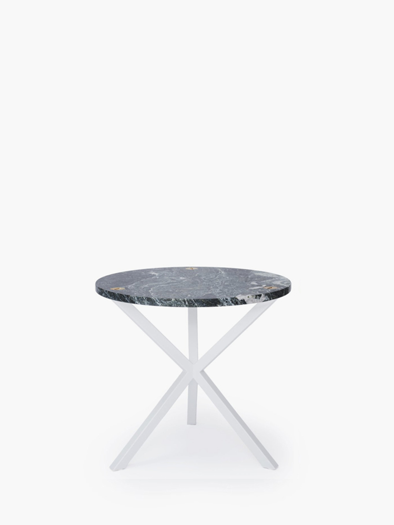 NEB Round Side Table – Granite/White