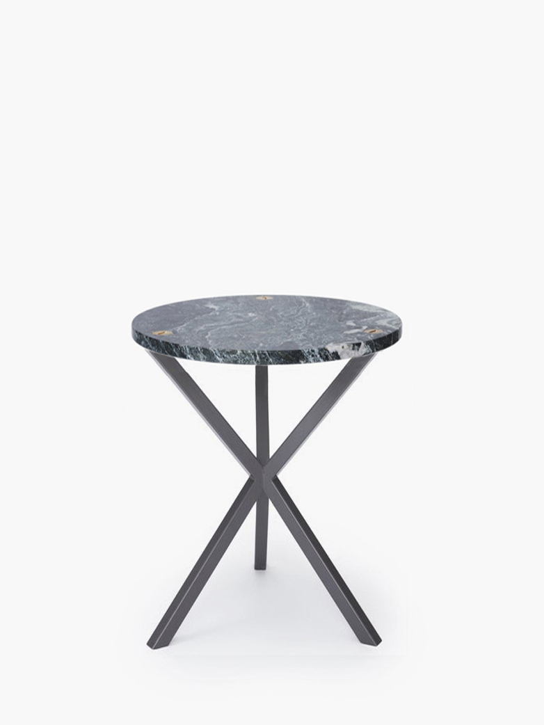 NEB Round Side Table – Granite/Grey – High