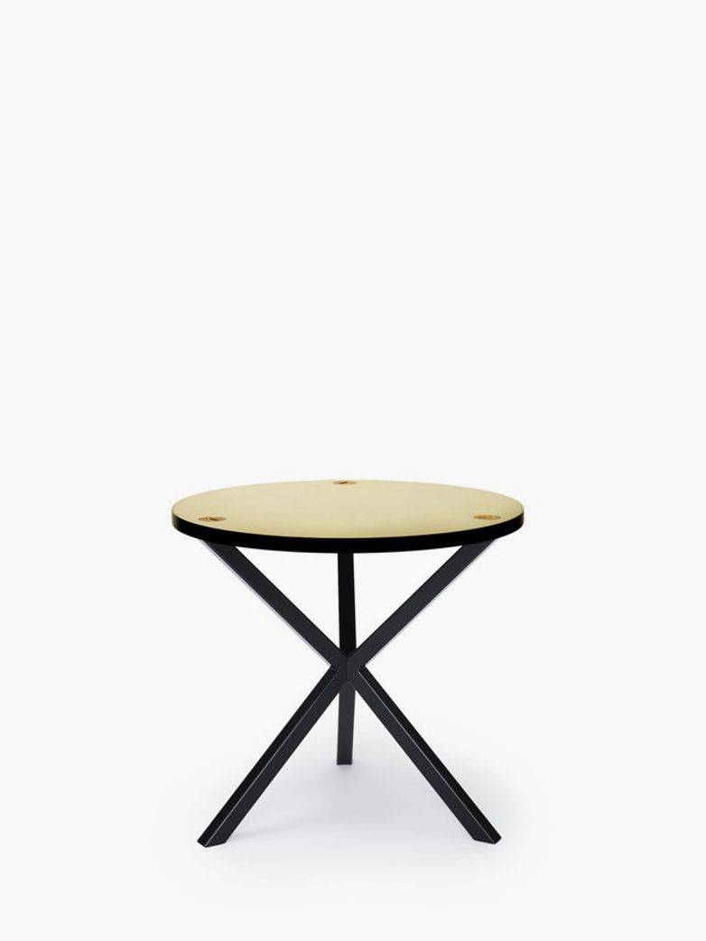 NEB Round Side Table – Brass/Black