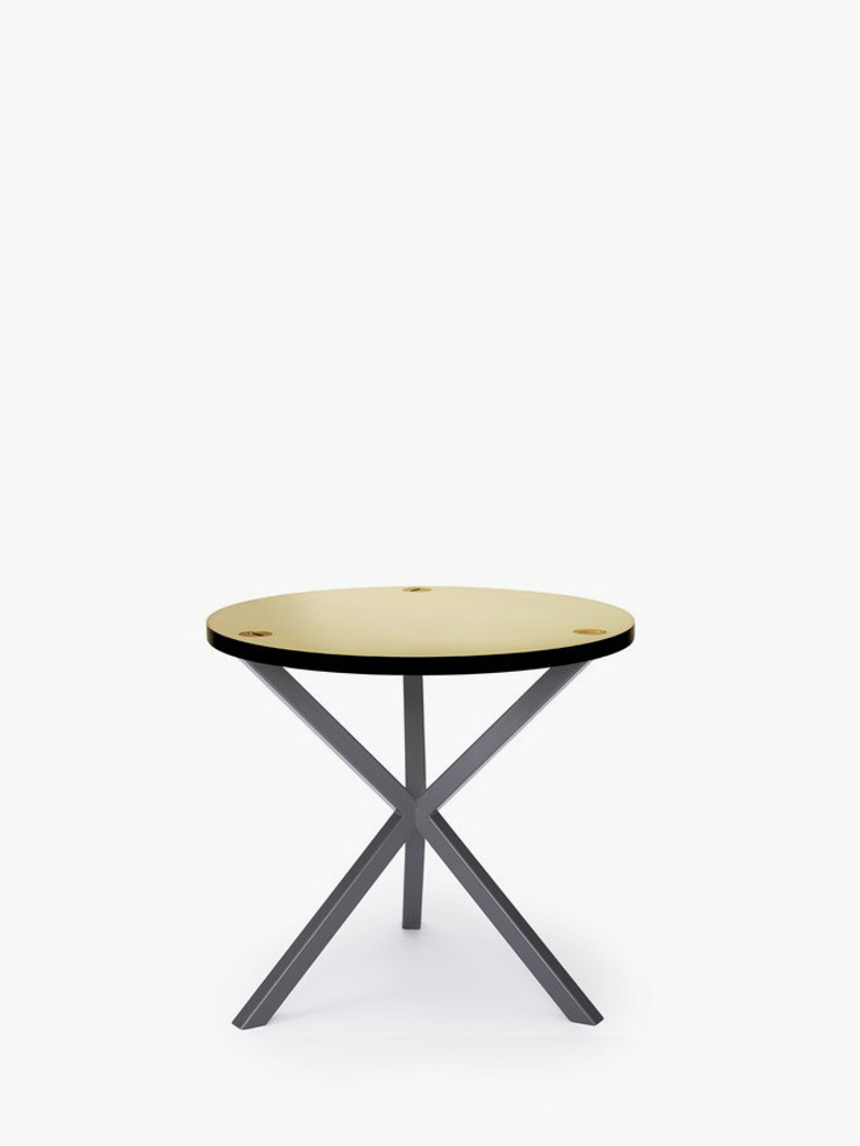 NEB Round Side Table – Brass/Grey