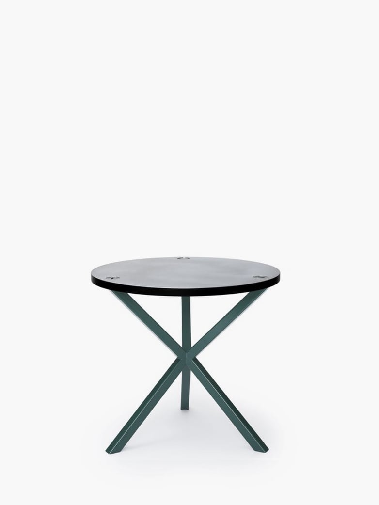 NEB Round Side Table – Zinc/Green