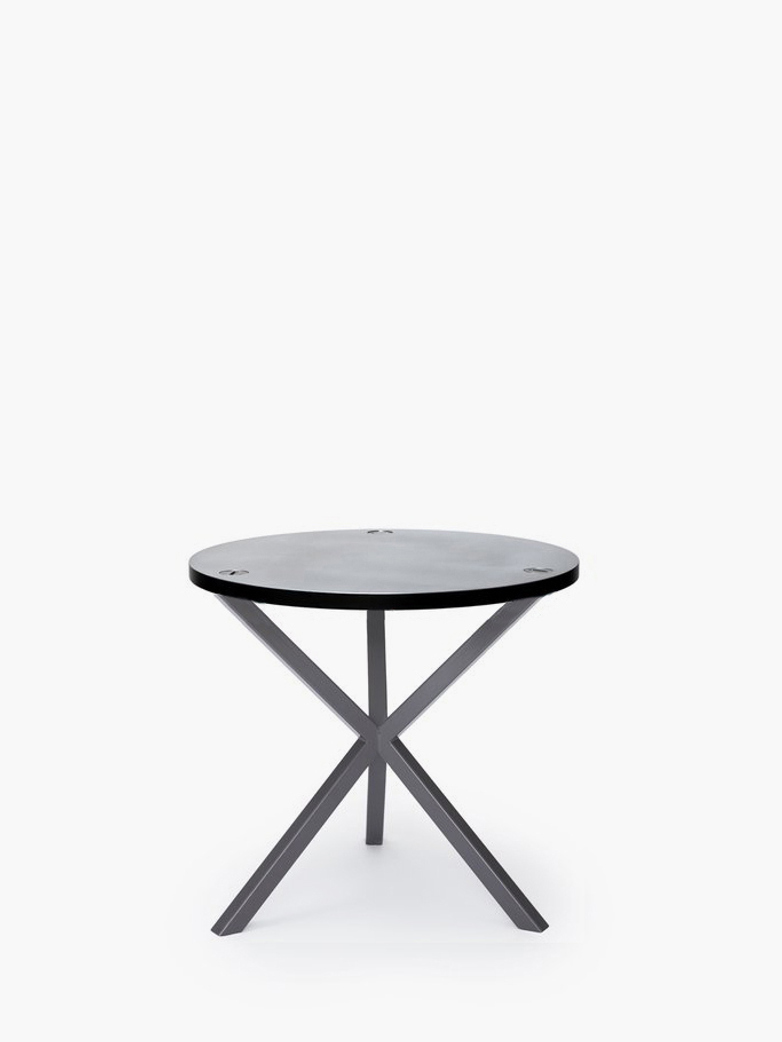 NEB Round Side Table – Zinc/Grey
