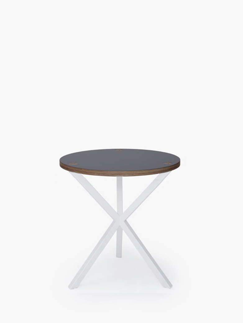 Neb Round Side Table Grey Laminate White Medium Neb Round Side Table Grey Laminate White Medium