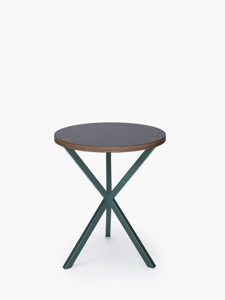 Neb Round Side Table Grey Laminate Green High Neb Round Side Table Grey Laminate Green High