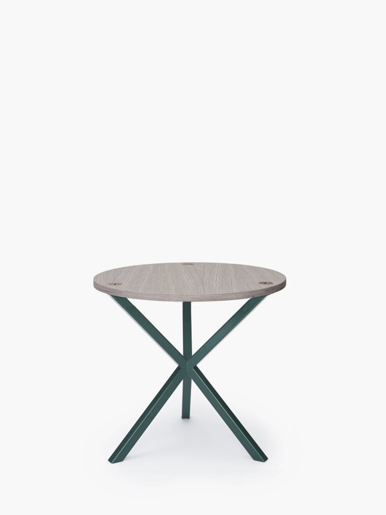 NEB Round Side Table – White Oak/Green