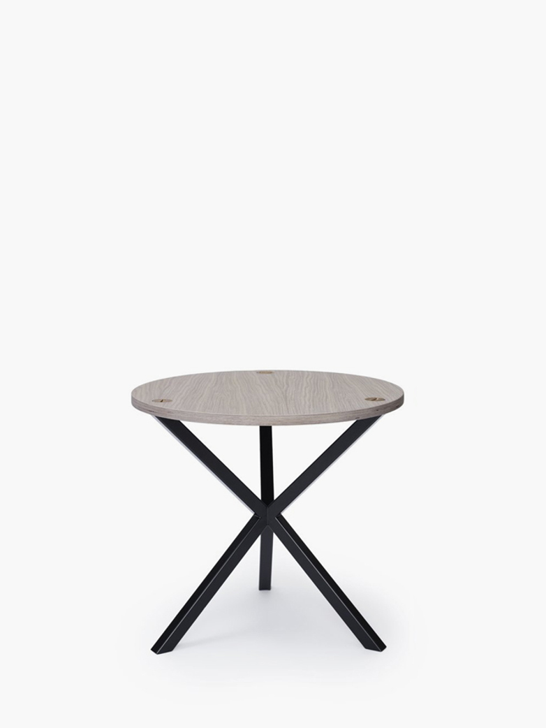 NEB Round Side Table – White Oak/Black