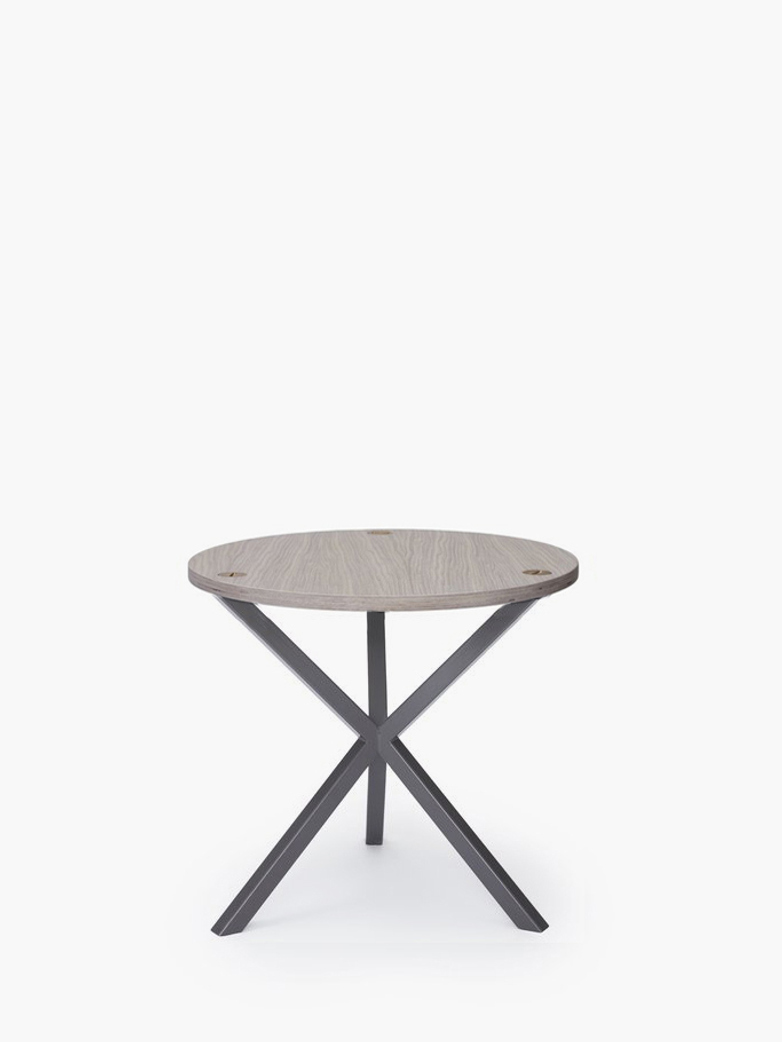 NEB Round Side Table – White Oak/Grey