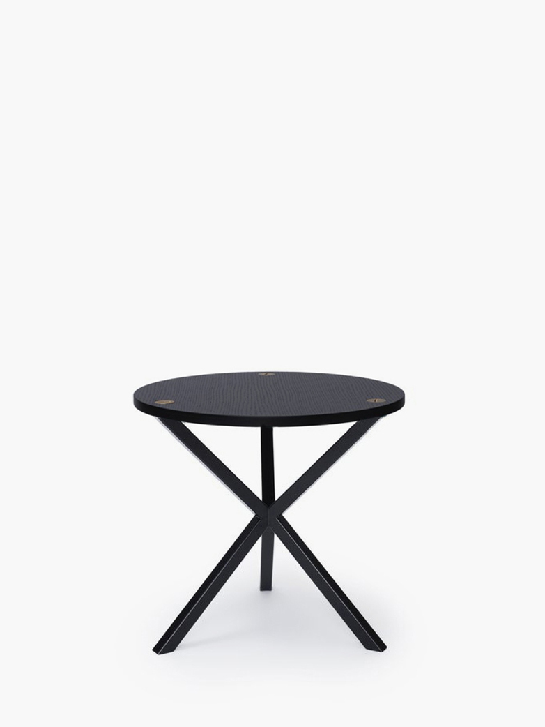 NEB Round Side Table – Black Oak/Black
