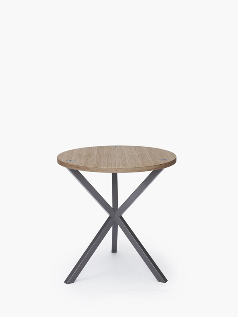 NEB Round Side Table – Clear Oak/Grey – Medium