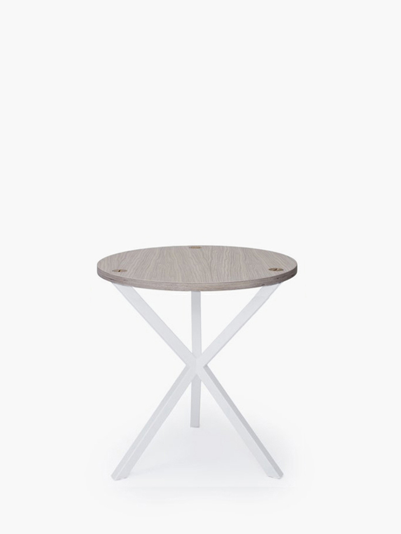 NEB Round Side Table – White Oak/White – Medium