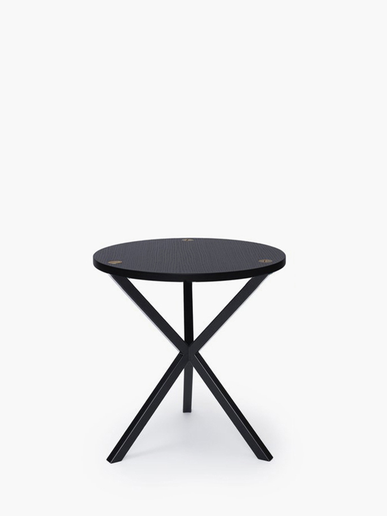 NEB Round Side Table – Black Oak/Black – Medium