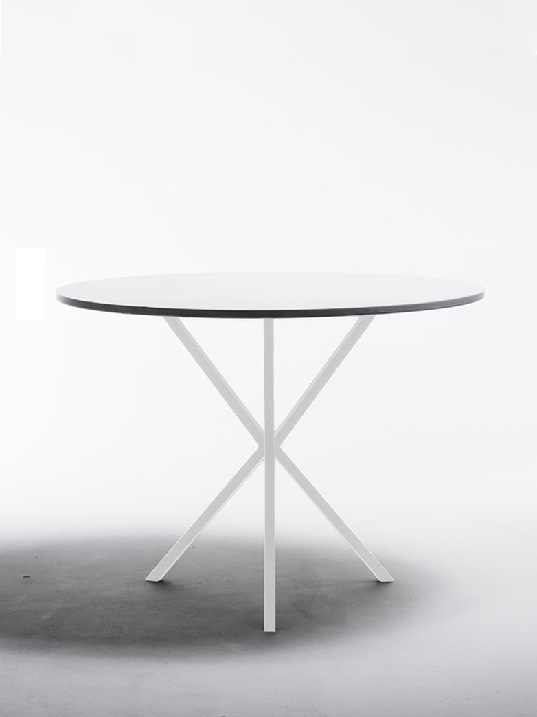 NEB Round Dining Table – White Laminate/White