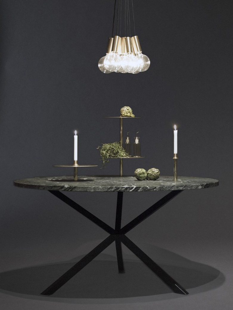 NEB Round Dining Table – Granite/Black