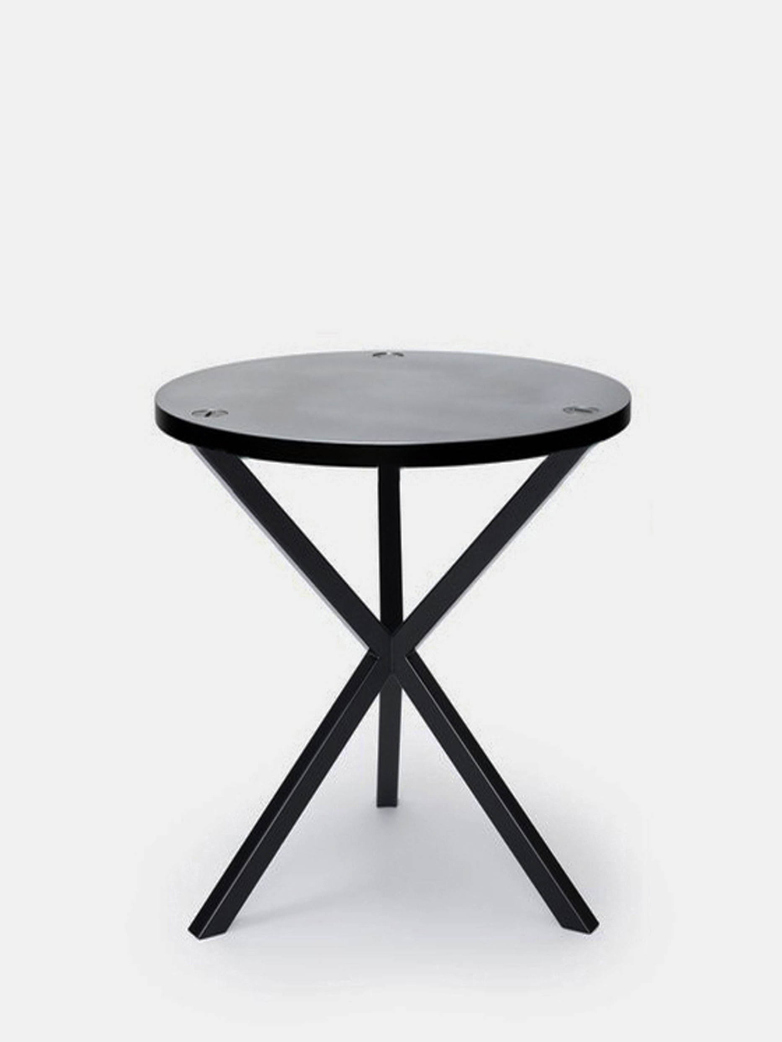 NEB Round Side Table – Zinc/Black – Low