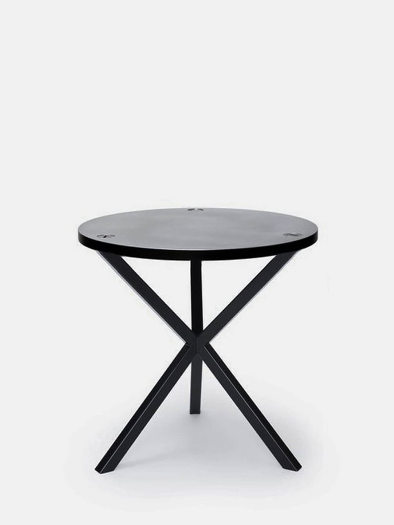 NEB Round Side Table – Zinc/Black – Low