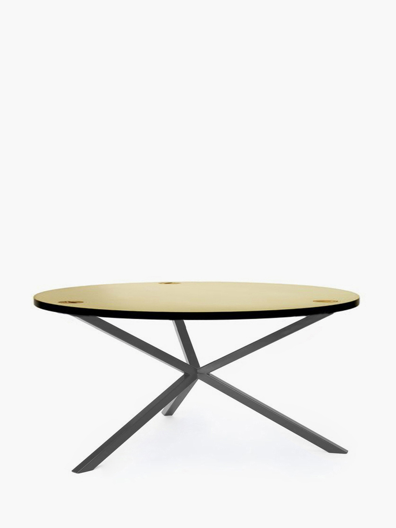 NEB Round Coffee Table – Brass/Grey