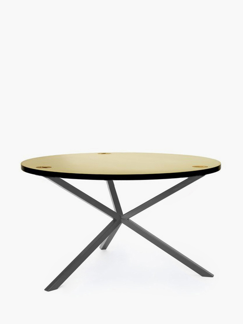NEB Round Coffee Table – Brass/Grey – Ø100 – High