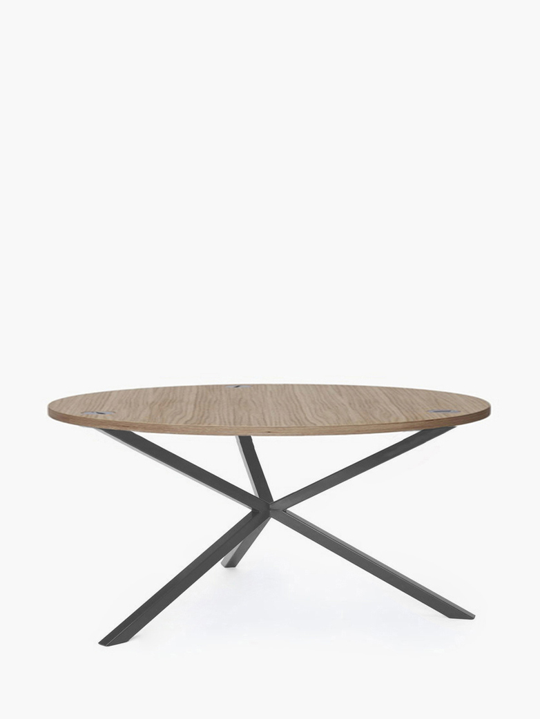 NEB Round Coffee Table – Clear Oak/Grey