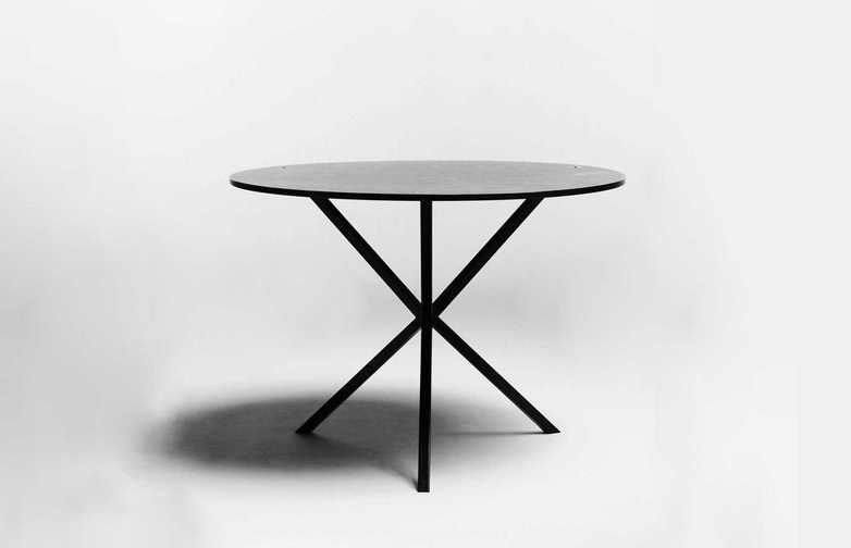 NEB Round Dining Table – Zinc/Black – Ø80