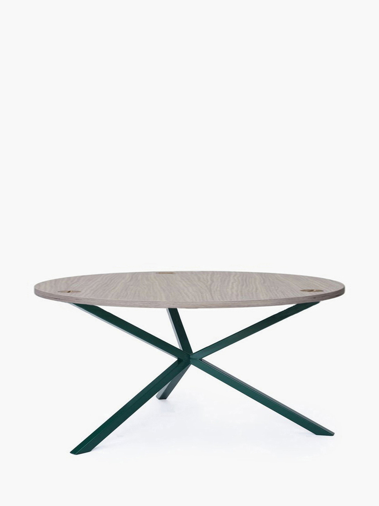 NEB Round Coffee Table – White Oak/Green