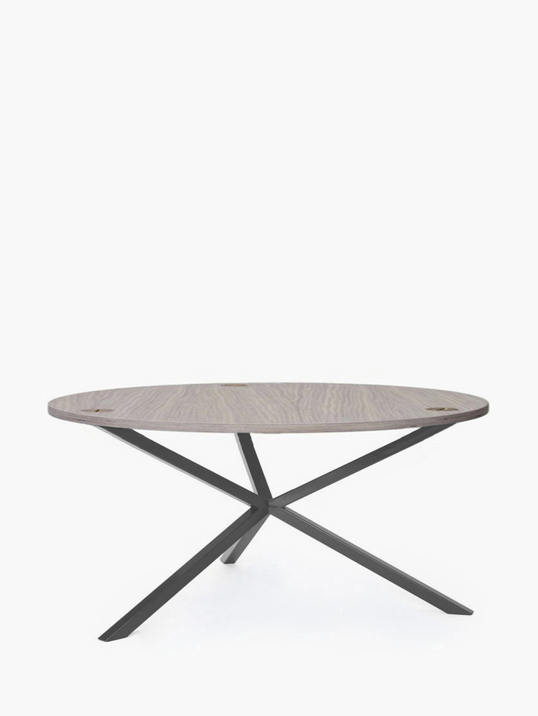 NEB Round Coffee Table – Clear Oak/Grey