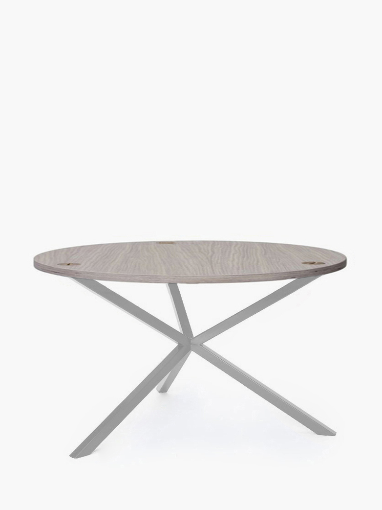 NEB Round Coffee Table – Clear Oak/White – Ø100 – High