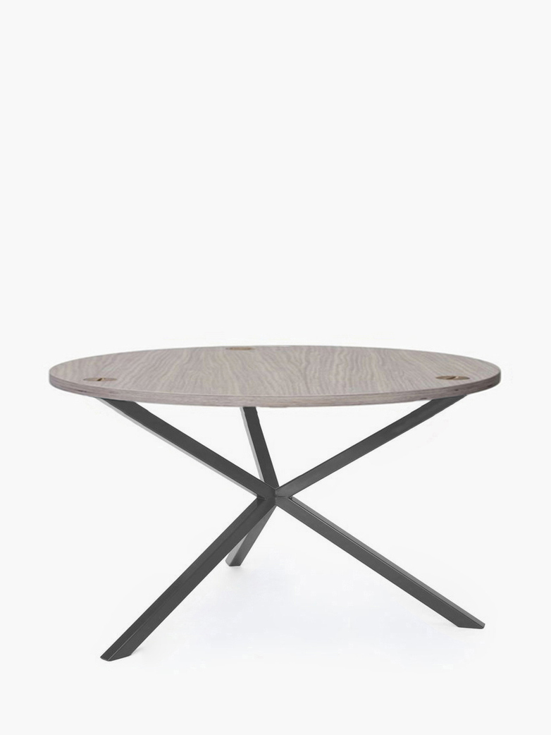 NEB Round Coffee Table – Clear Oak/Grey – Ø100 – High