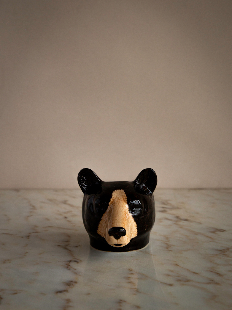 Black Bear Face Egg Cup