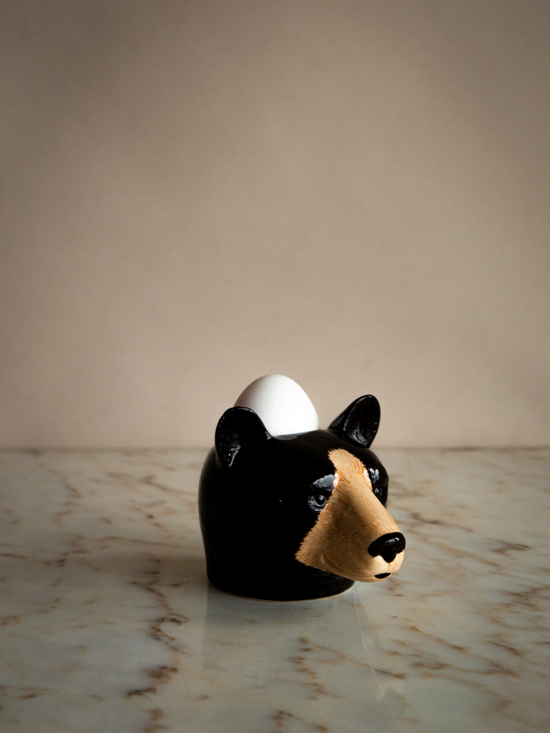 Black Bear Face Egg Cup