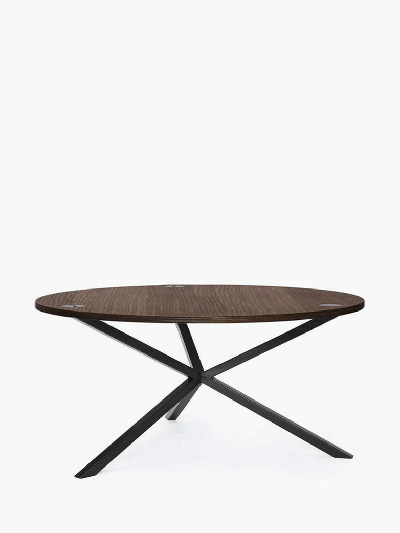 NEB Round Coffee Table – Walnut Colored Oak/Black