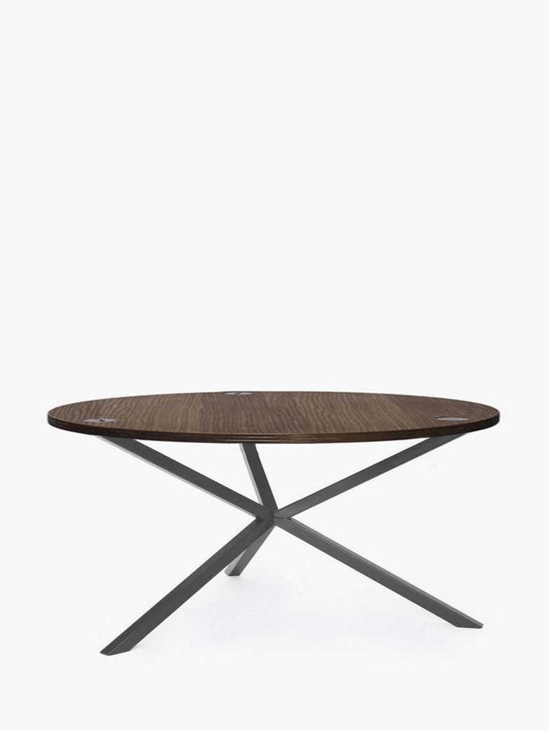 NEB Round Coffee Table – Walnut Colored Oak/Grey