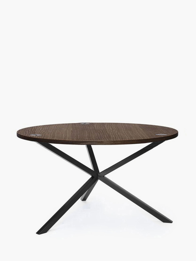 NEB Round Coffee Table – Walnut Colored Oak/Black – Ø100 – High