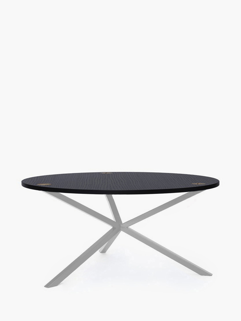 NEB Round Coffee Table – Black Oak/White