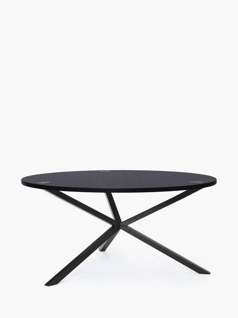 NEB Round Coffee Table – Black Oak/Black