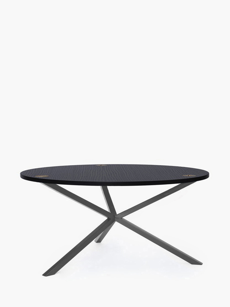 NEB Round Coffee Table – Black Oak/Grey