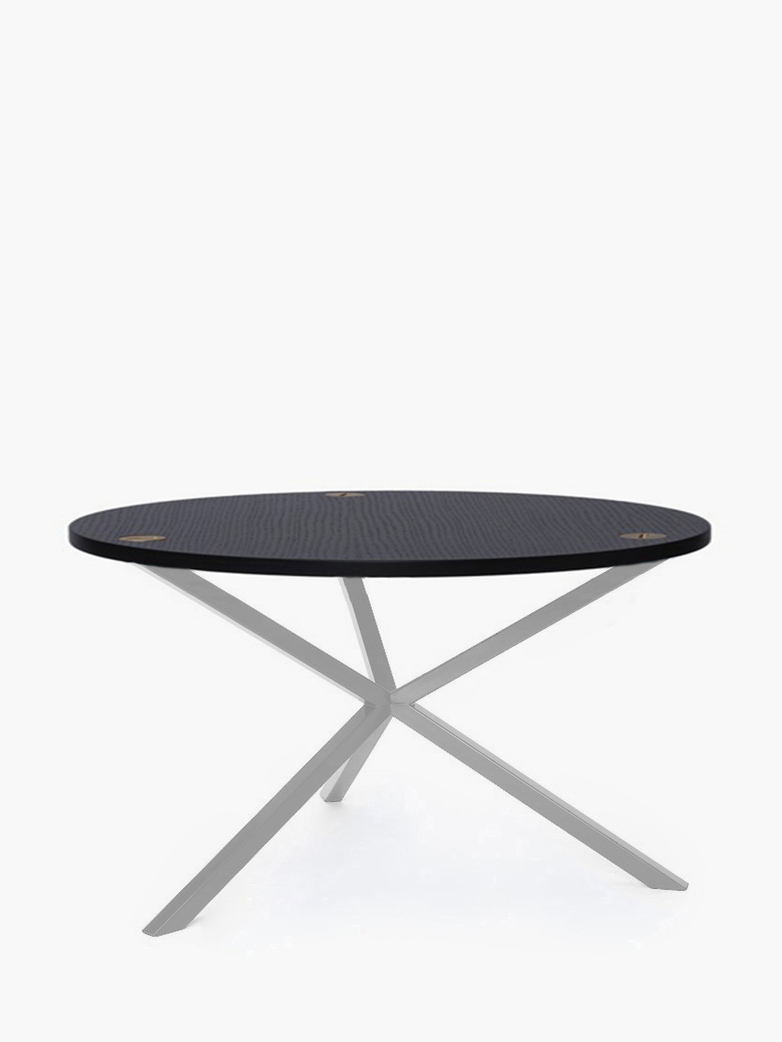 NEB Round Coffee Table – Black Oak/White – Ø100 – High