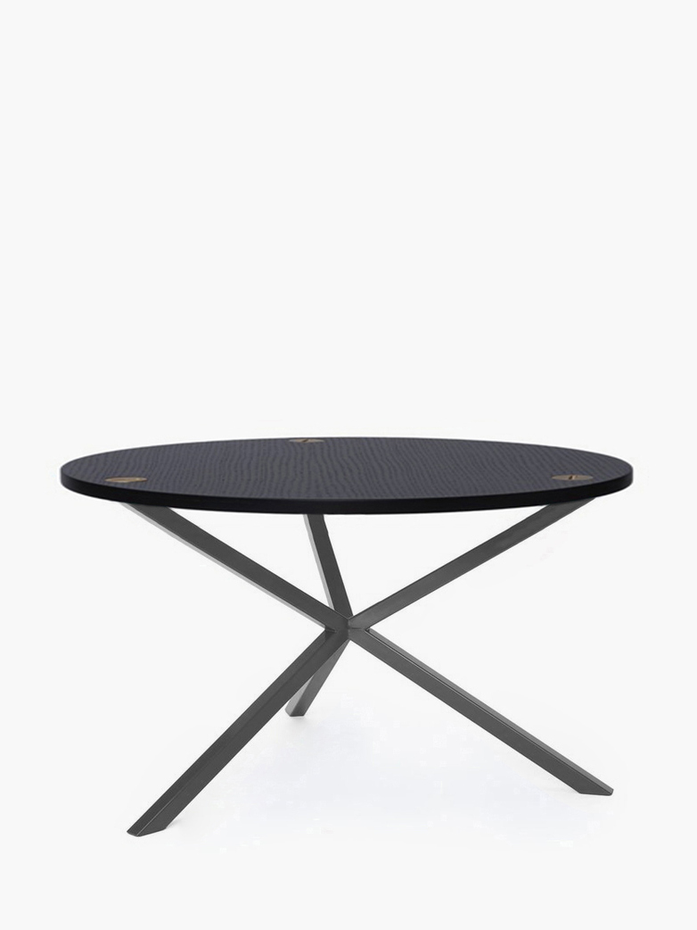 NEB Round Coffee Table – Black Oak/Grey – Ø100 – High