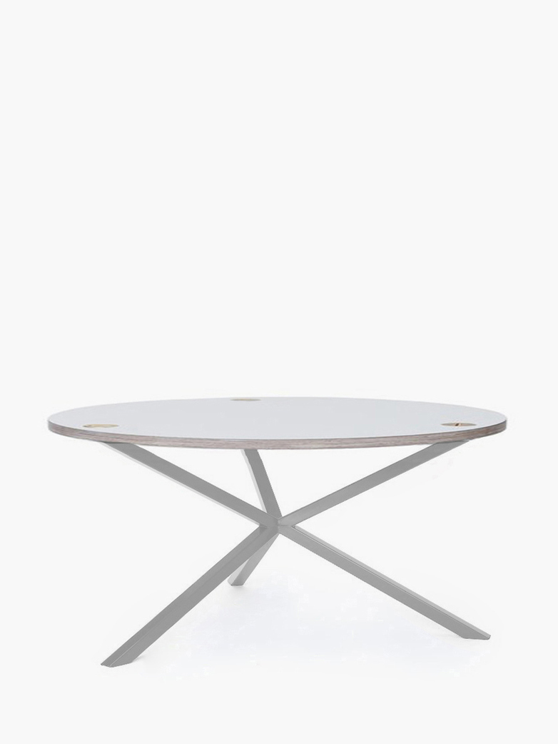 NEB Round Coffee Table – White Laminate/White – Ø80 – Low