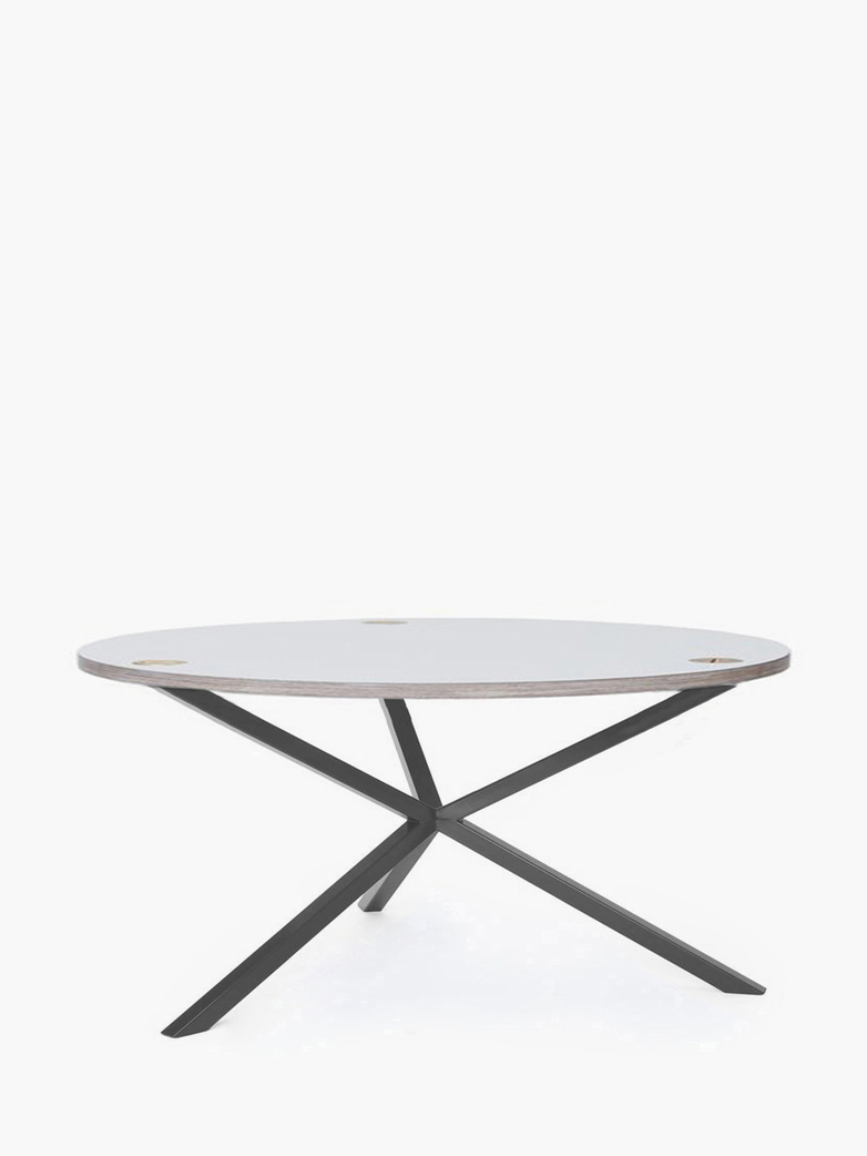 NEB Round Coffee Table – White Laminate/Grey