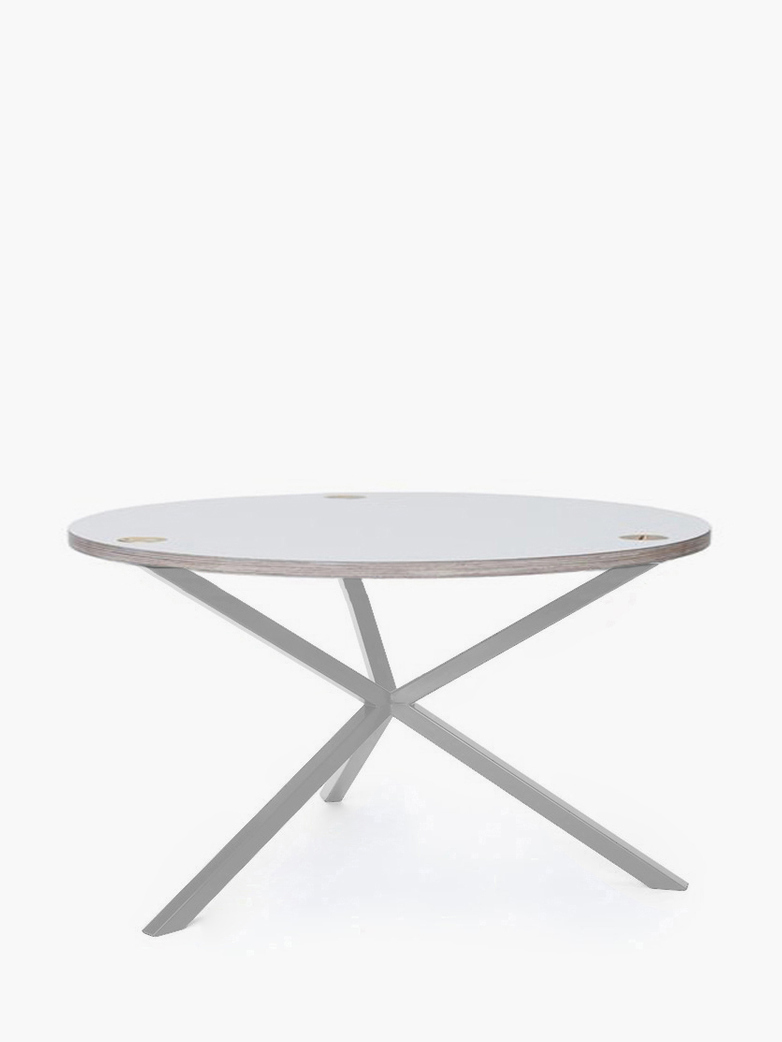 NEB Round Coffee Table – White Laminate/White – Ø80 – High