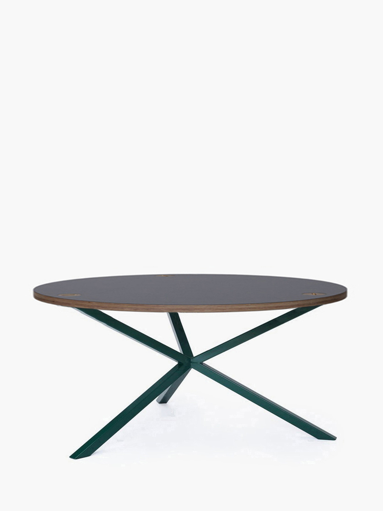 NEB Round Coffee Table – Grey Laminate/Green