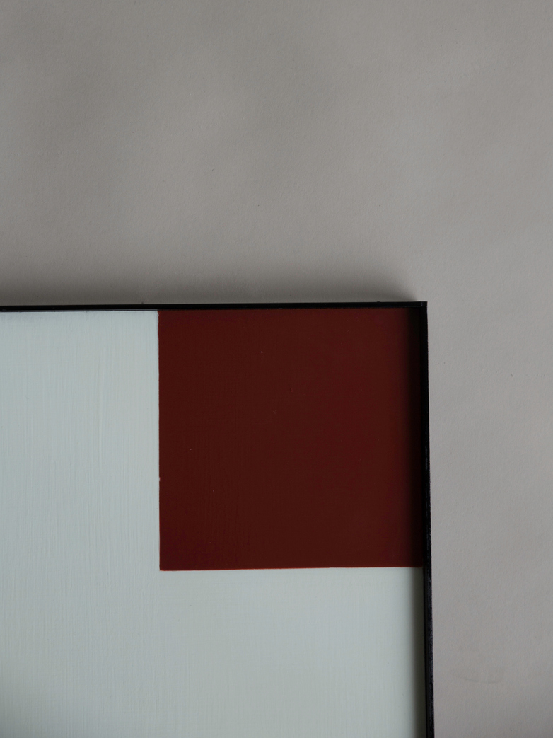 Tray Wood White - Red