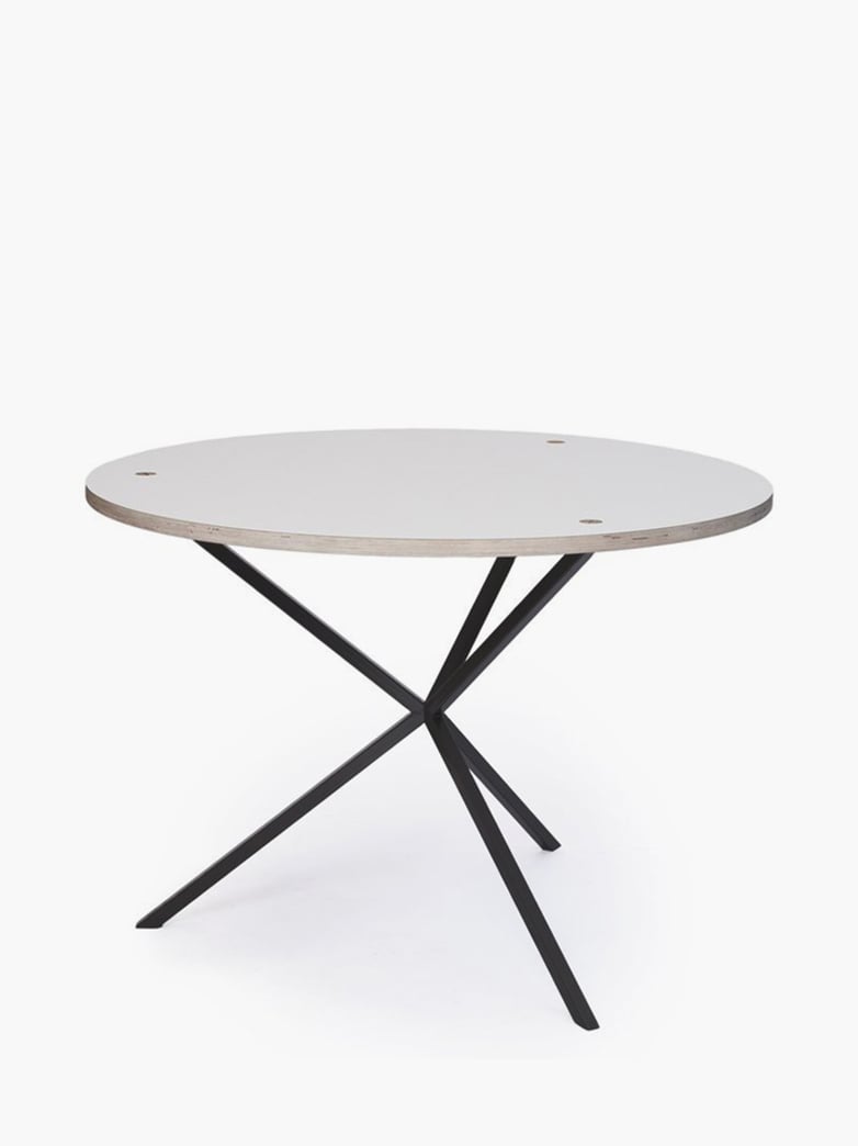 NEB Round Dining Table – White Laminate/Black
