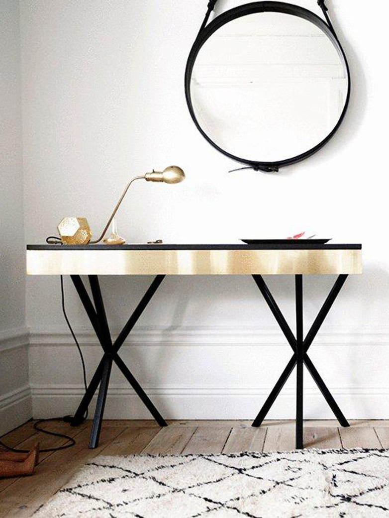 NEB Writing Desk – Brass/Black/Black – Large