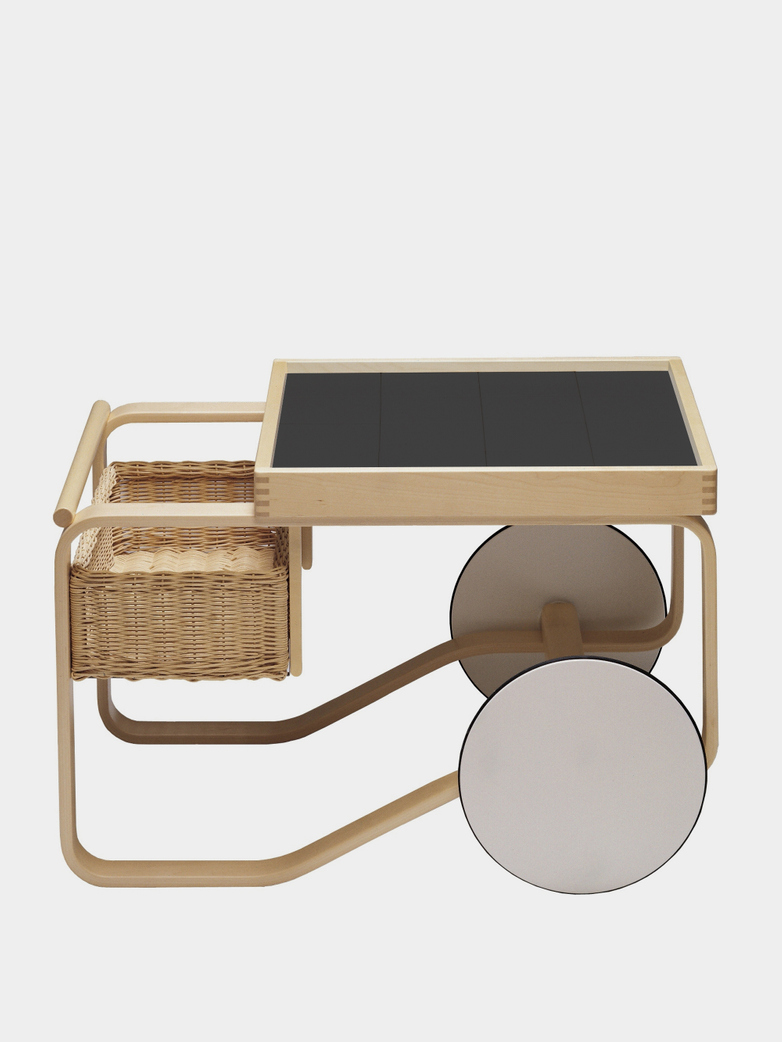 Tea Trolley 900 - Black Tiles