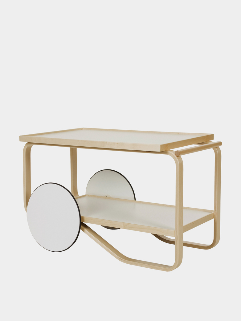Tea Trolley 901 - Birch - Shleves With White IKI HPL